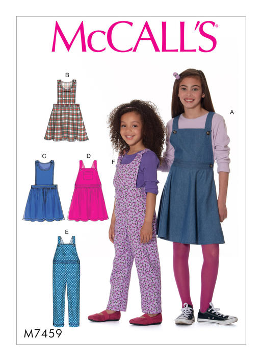 McCalls Schnittmuster M7459 Mädchen Kleid Latzhose