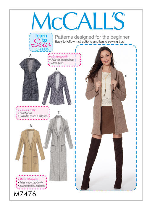 McCalls Schnittmuster M7476 DamenJacke