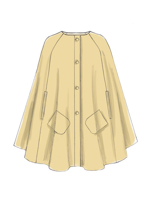 McCalls Schnittmuster M7477 Damen Cape Poncho
