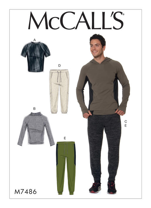 McCalls Schnittmuster M7486 Herren Top Pullover Hose
