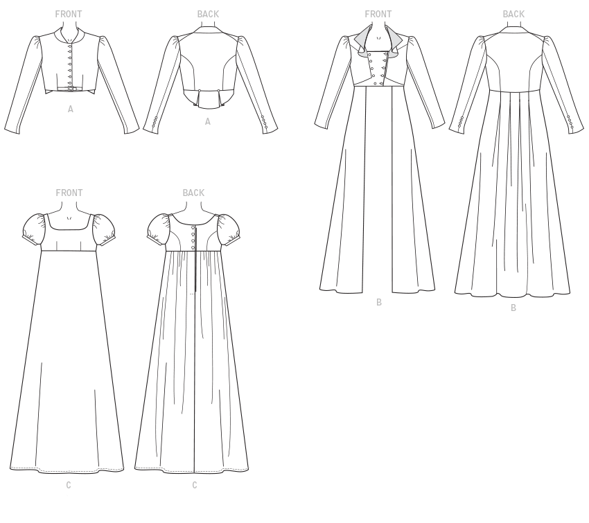 McCalls Schnittmuster M7493 Damen Kostüm Bodenlanger Mantel & Kleid & Jacke
