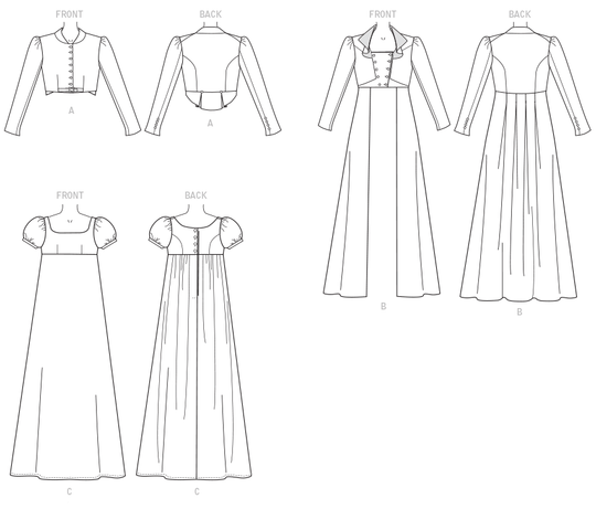 McCalls Schnittmuster M7493 Damen Kostüm Bodenlanger Mantel & Kleid & Jacke