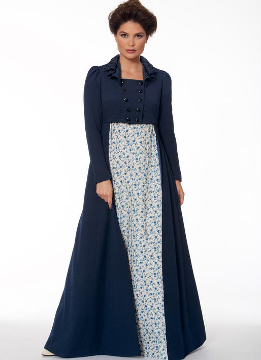 McCalls Schnittmuster M7493 Damen Kostüm Bodenlanger Mantel & Kleid & Jacke