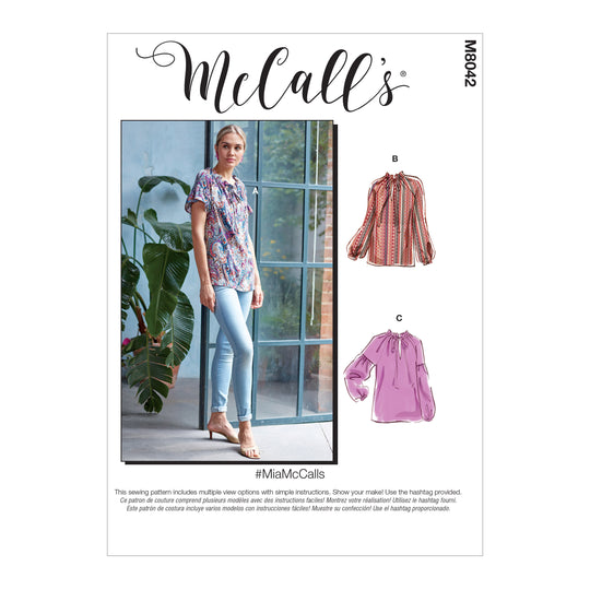 McCalls sewing pattern M8042 ladies' top