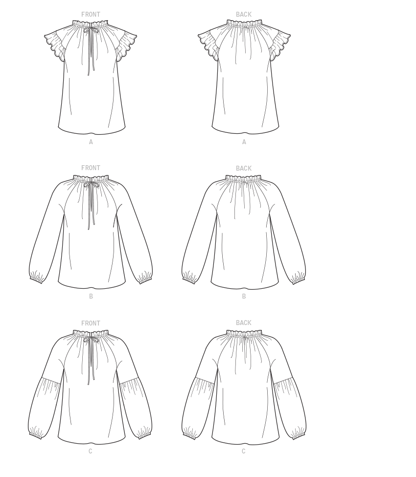 McCalls sewing pattern M8042 ladies' top