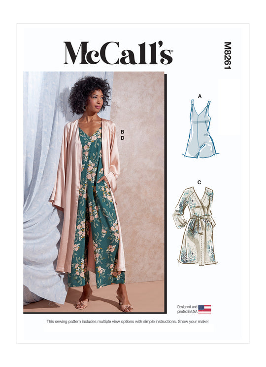 McCalls Schnittmuster M8261 Damen Jumpsuits, Morgenmantel und Jumper