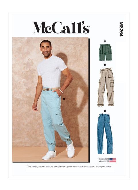 McCalls Schnittmuster M8264  Cargohose & Bermudashorts für Herren