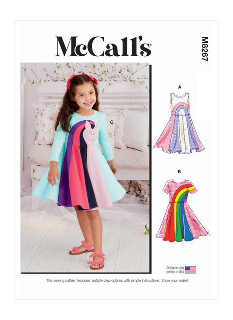 McCalls Schnittmuster M8267 Mädchen Kleid mit Rundhalsausschnitt