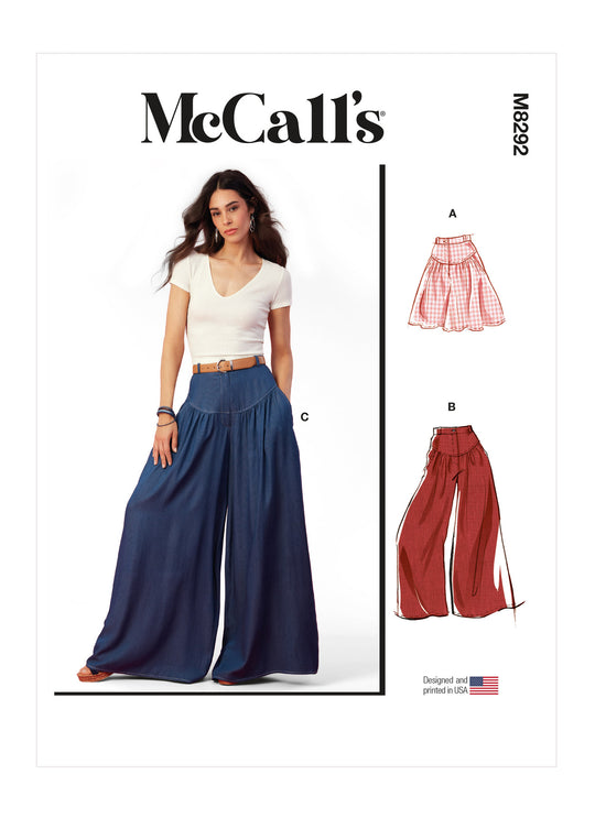McCalls Schnittmuster M8292 – Damen Hose & Shorts mit hoher Taille