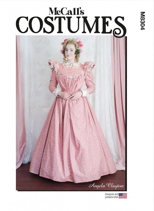 McCall’s Schnittmuster M8304 – historisches Damenkleid des 19. Jahrhunderts mit Rüschen, Spitze & Gürtel