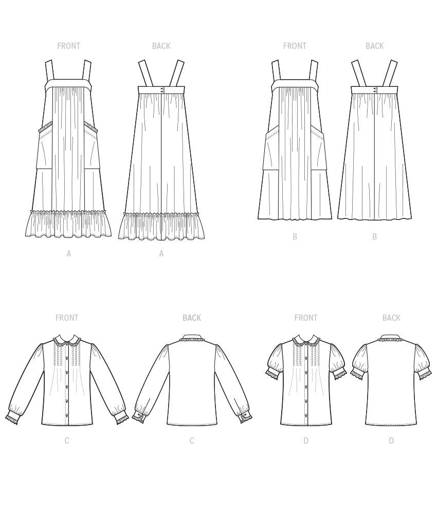 McCalls Schnittmuster M8318 Damen Oberteile und Kleid