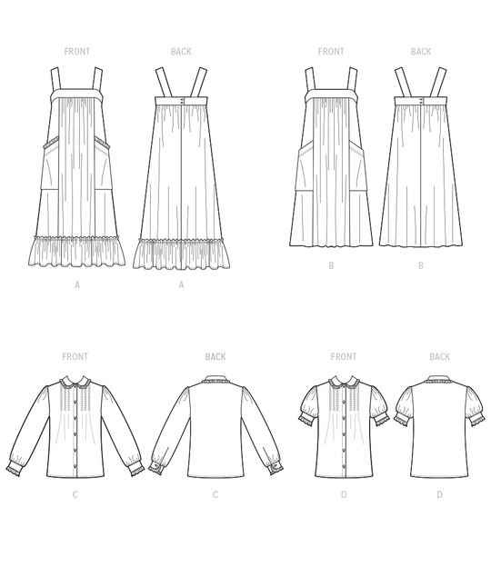 McCalls Schnittmuster M8318 Damen Oberteile und Kleid