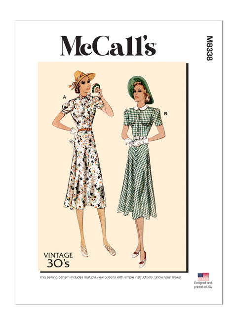 McCalls Schnittmuster M8338 Damenkleid 1930er Jahre