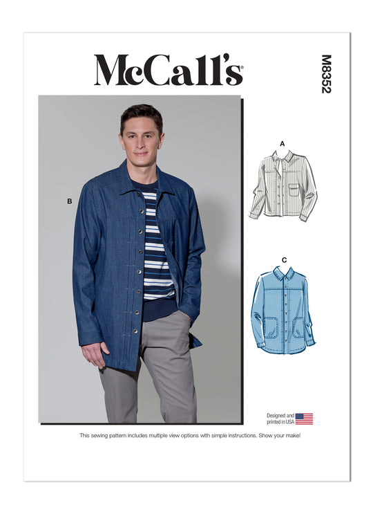 McCalls Schnittmuster M8352 Herren Jacke mit durchdachtem Design