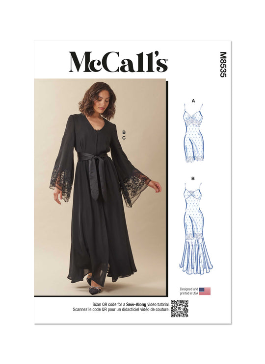 McCalls Schnittmuster M8535 Damen Schlafbekleidung