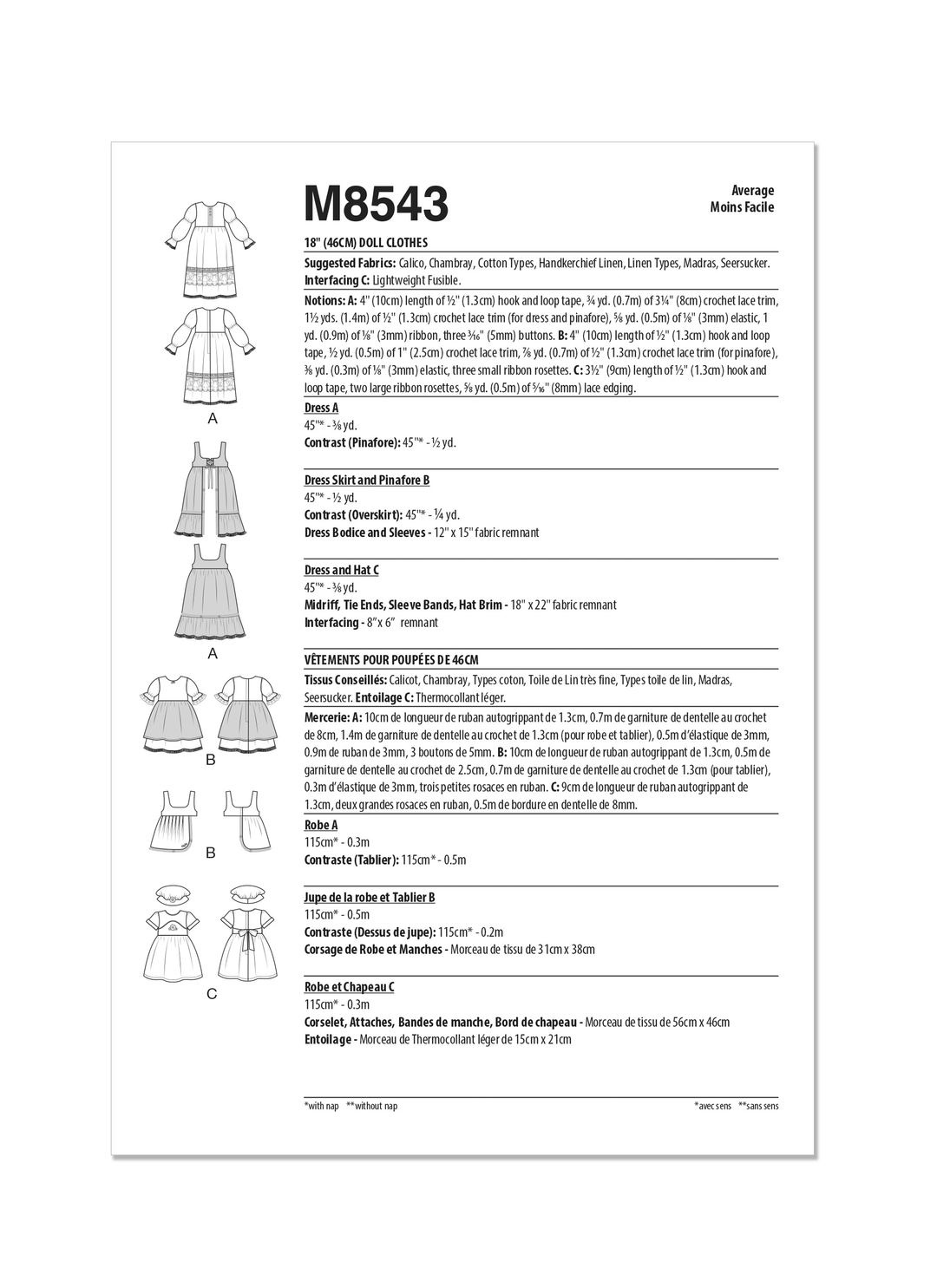 McCalls Schnittmuster M8543 Accessoires