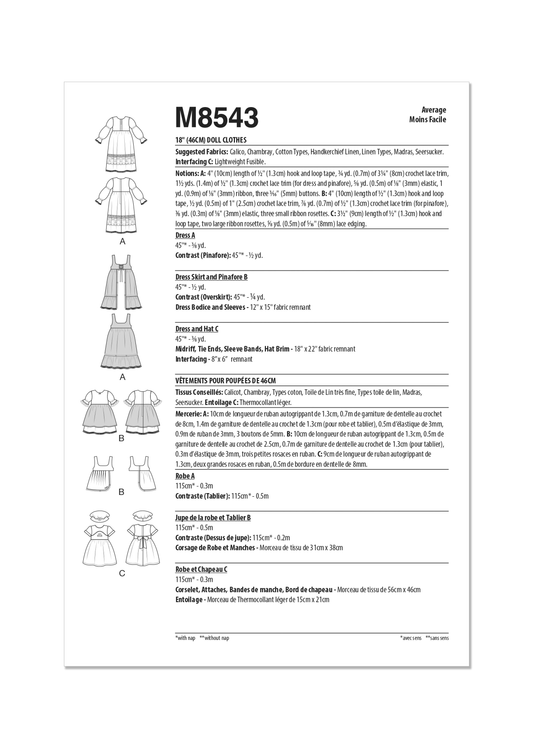 McCalls Schnittmuster M8543 Accessoires