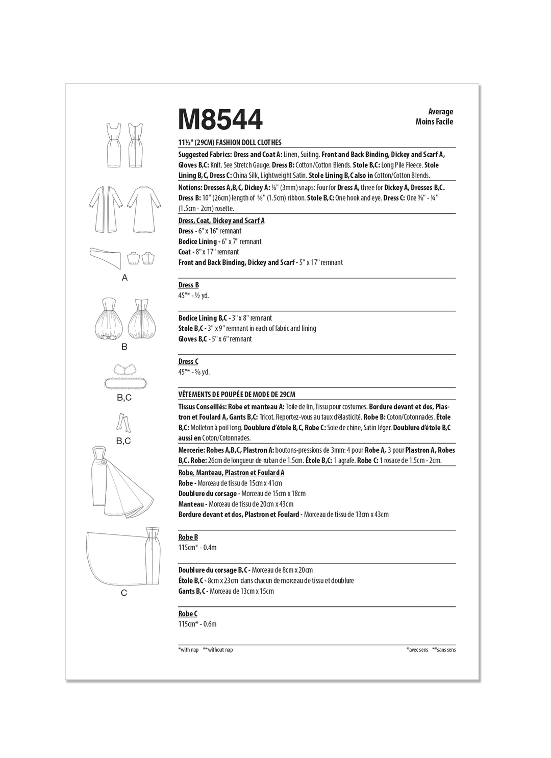 McCalls Schnittmuster M8544 Accessoires