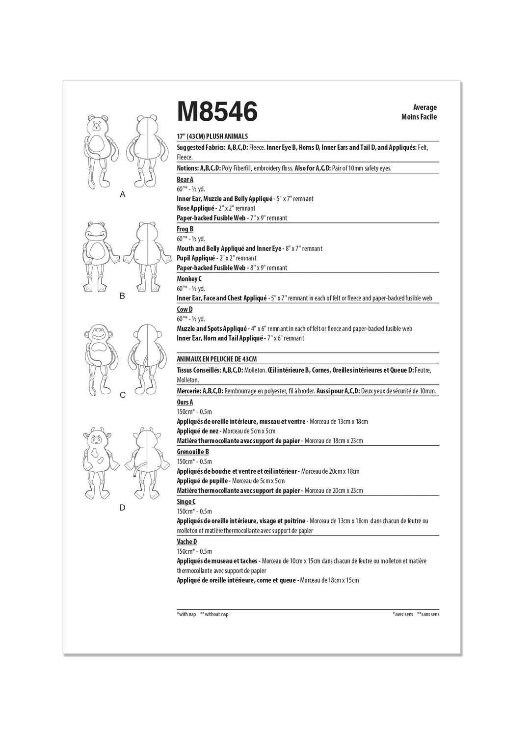 McCalls Schnittmuster M8546 Accessoires