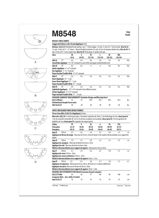 McCalls Schnittmuster M8548 Damen Kostüme