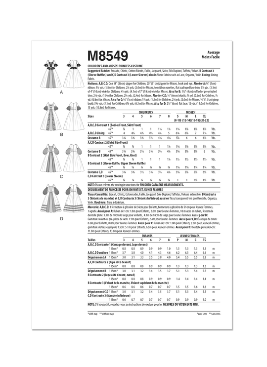 McCalls Schnittmuster M8549 Damen Kostüme