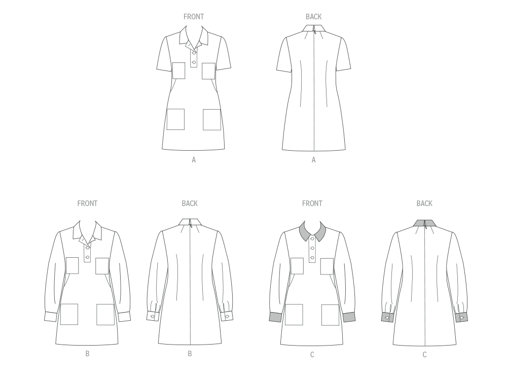 McCalls Schnittmuster M8552 Damen Kleid mit Ärmelvariationen