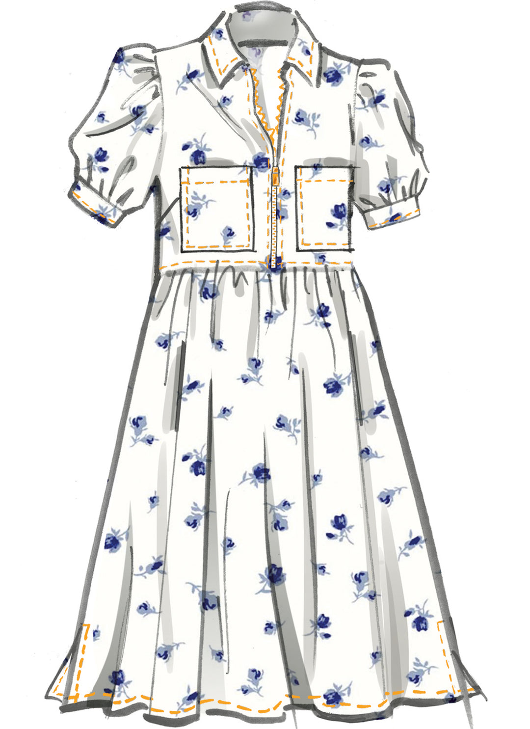 McCalls Schnittmuster M8553 Damen Kleid mit Ärmeln und verschiedenen Längen