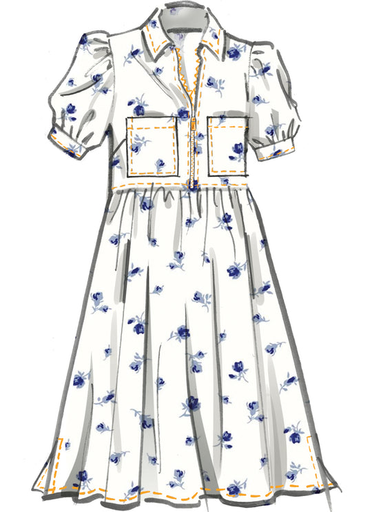 McCalls Schnittmuster M8553 Damen Kleid mit Ärmeln und verschiedenen Längen
