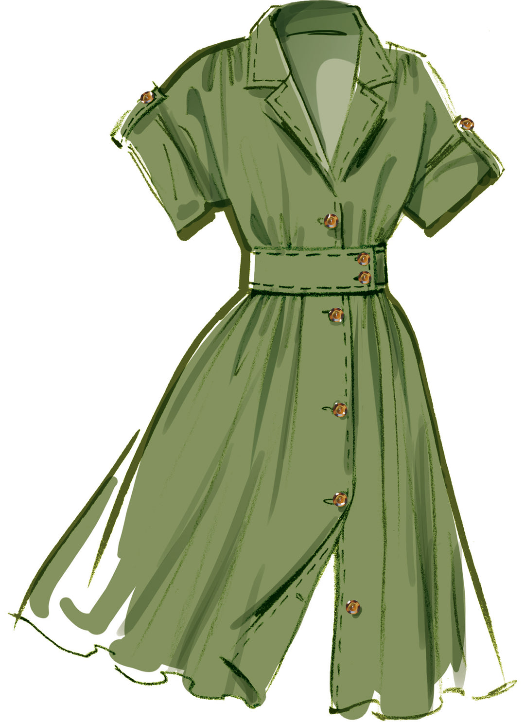 McCalls Schnittmuster M8556 Damen Shirtkleid in 3 Längen
