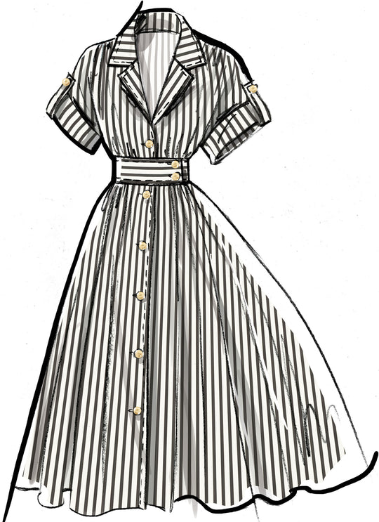 McCalls Schnittmuster M8556 Damen Shirtkleid in 3 Längen