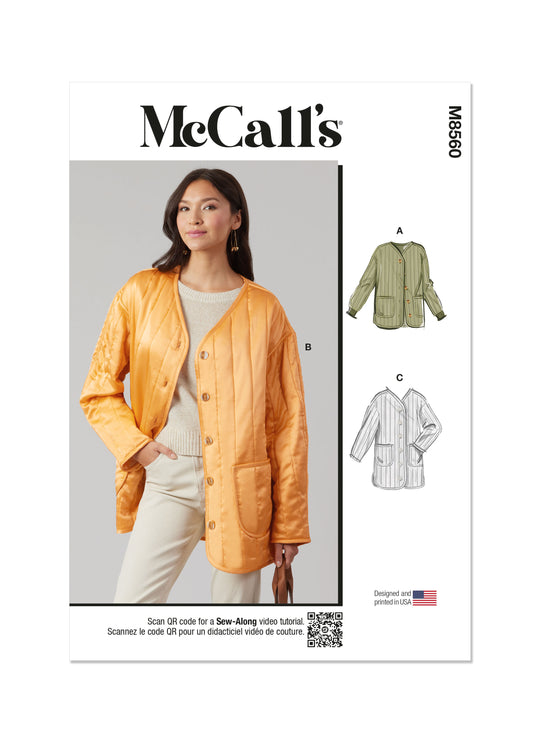 McCalls Schnittmuster M8560 Damen Jacke mit Ärmel- und Längenvariationen