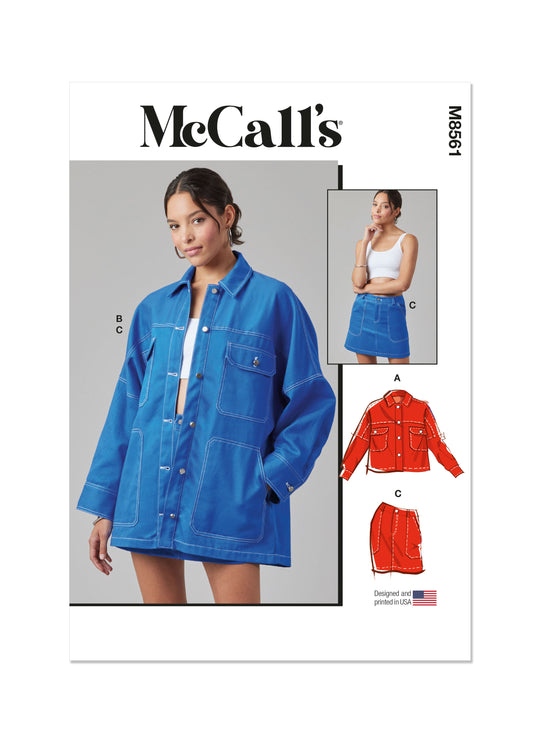 McCalls Schnittmuster M8561 Damen Jacke in zwei Längen und Rock