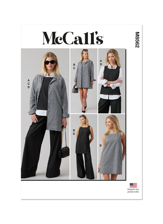 McCalls Schnittmuster M8562 Damen Top, Kleid, Jacke und Hose