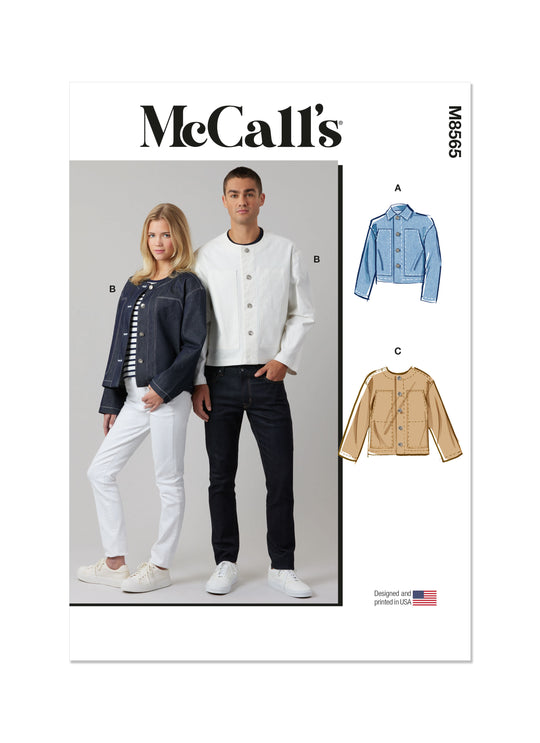 McCalls Schnittmuster M8565 Jacke mit Kragenvariationen