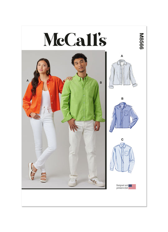 McCalls Schnittmuster M8566 Shirt in 3  Längen