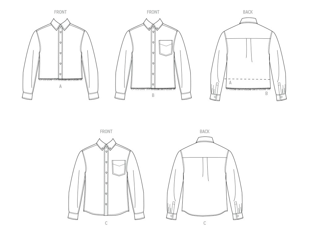 McCalls Schnittmuster M8566 Shirt in 3  Längen