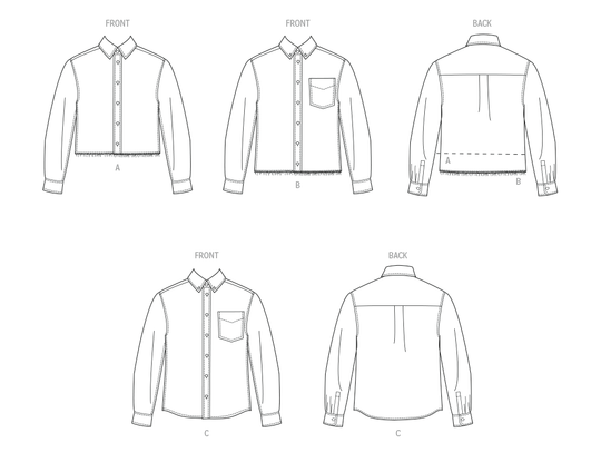 McCalls Schnittmuster M8566 Shirt in 3  Längen