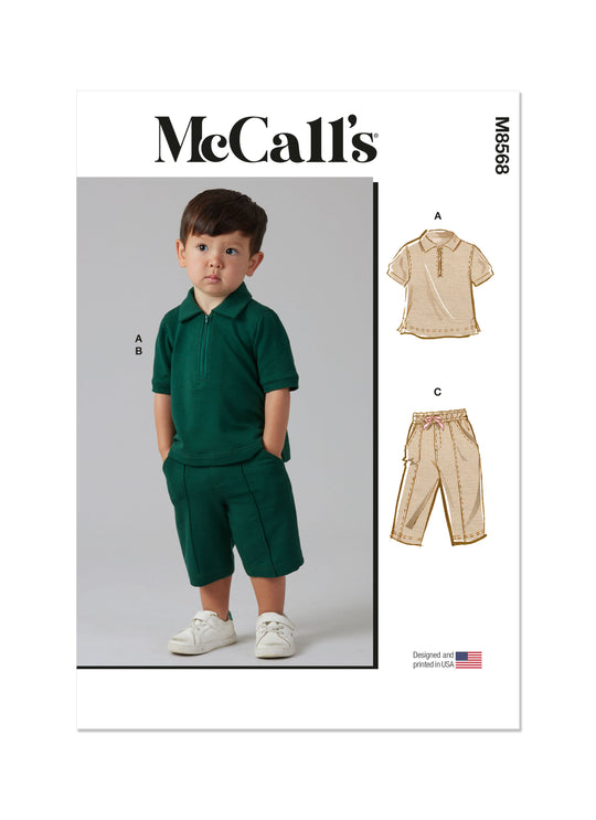 McCalls Schnittmuster M8568 Kleinkinder Top, Shorts und Hose
