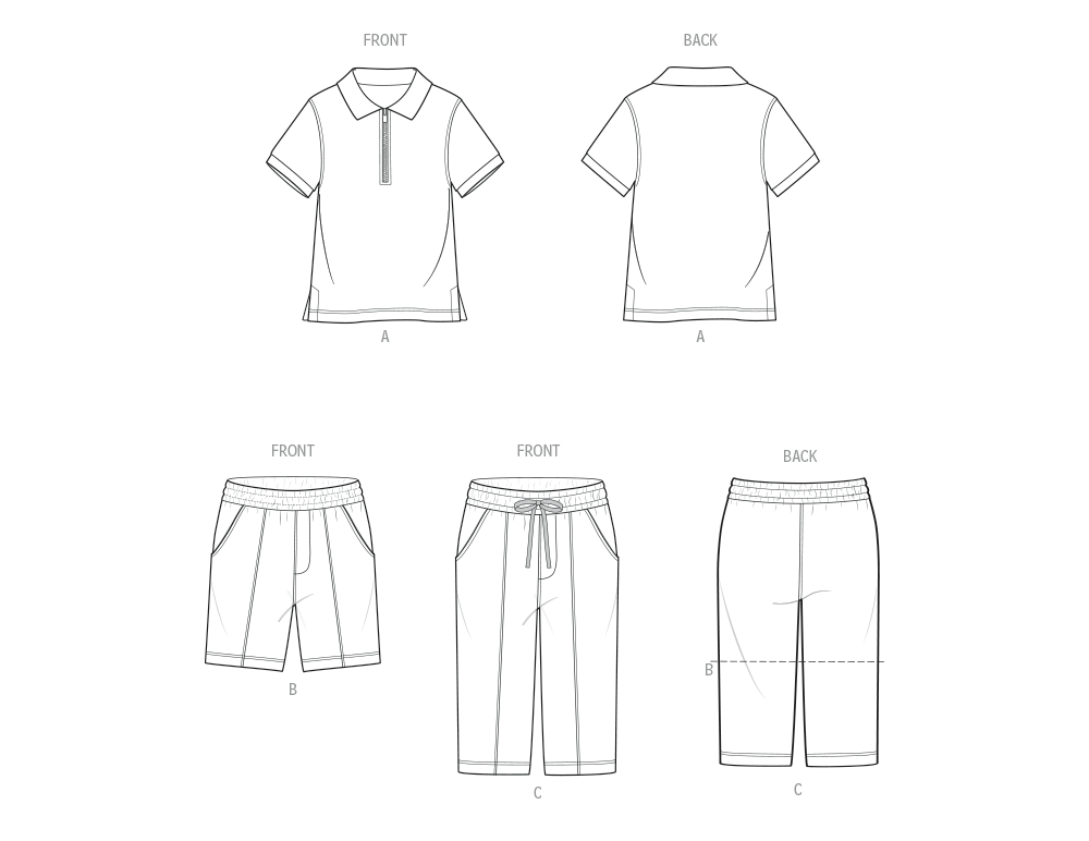 McCalls Schnittmuster M8568 Kleinkinder Top, Shorts und Hose