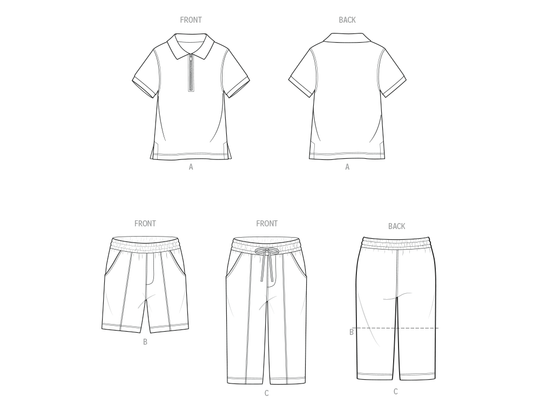 McCalls Schnittmuster M8568 Kleinkinder Top, Shorts und Hose