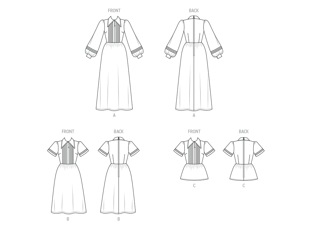 McCalls Schnittmuster M8569 Damen Kleid mit Ärmelvariationen und Oberteil von Laura Ashley