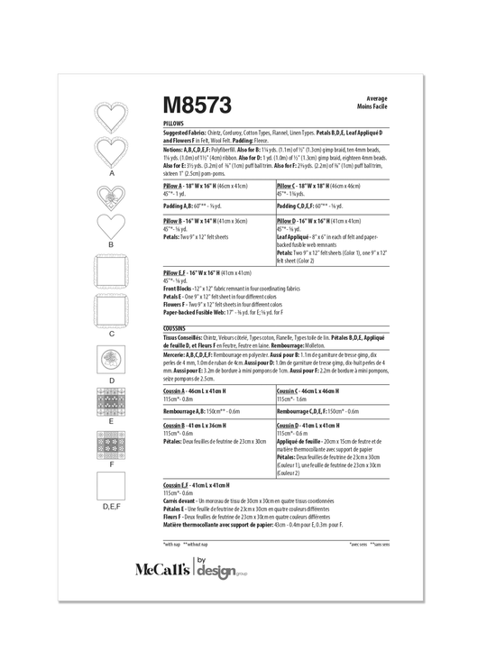 McCalls Schnittmuster M8573 Kissen
