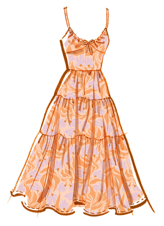 McCalls Schnittmuster M8575 Damen Kleid mit Ärmel- und Längenvariationen