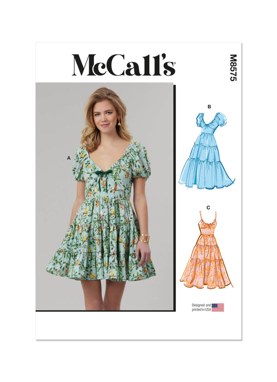McCalls Schnittmuster M8575 Damen Kleid mit Ärmel- und Längenvariationen