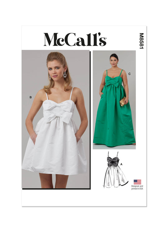 McCalls Schnittmuster M8581 Damen Kleid in zwei Längen