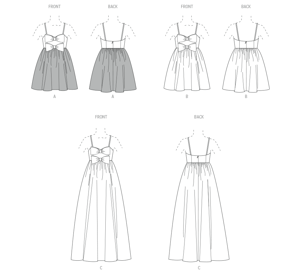 McCalls Schnittmuster M8581 Damen Kleid in zwei Längen