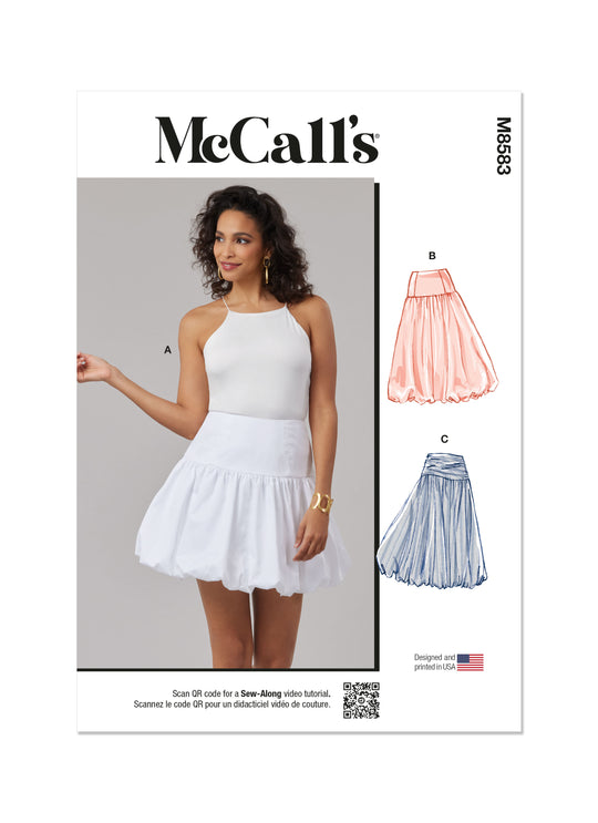 McCalls Schnittmuster M8583 Damen Rock in zwei Längen