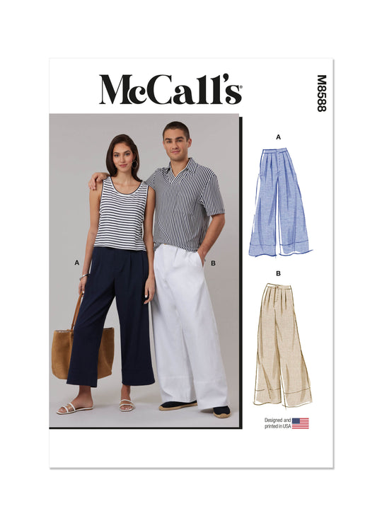 McCalls Schnittmuster M8588 Unisex-Hosen in zwei Längen
