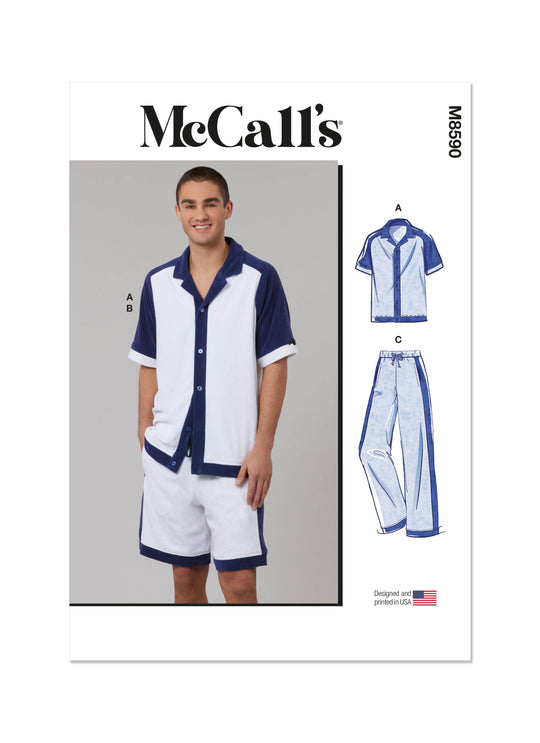 McCalls Schnittmuster M8590 Oberteil, Shorts und Hosen für Herren