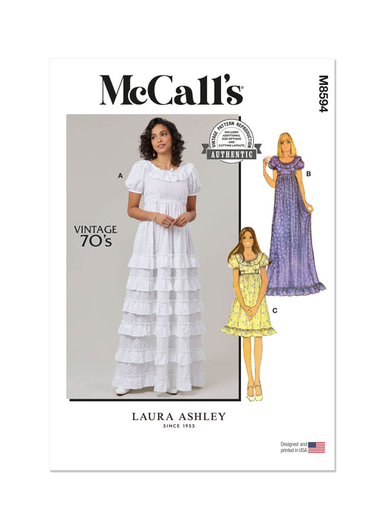 McCalls Schnittmuster M8594 Kleid für Damen von Laura Ashley